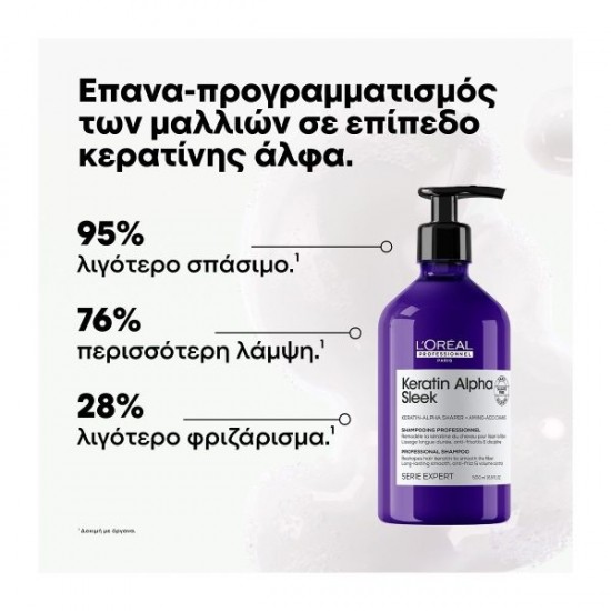 LOREAL PROFESSIONNEL KERATIN ALPHA SLEEK SHAMPOO ΑΝΑΔΟΜΗΣΗΣ /ΘΡΕΨΗΣ & ΟΓΚΟΥ 500ml