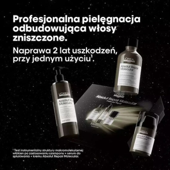 LOREAL LIMITED EDITION TRIO GIFT SET ABSOLUT REPAIR MOLECULAR ΓΙΑ ΜΟΡΙΑΚΗ ΕΠΑΝΟΡΘΩΣΗ (Σαμπουάν 300ml, Rinse Off Serum 250ml, Leave in Mask 50ml)