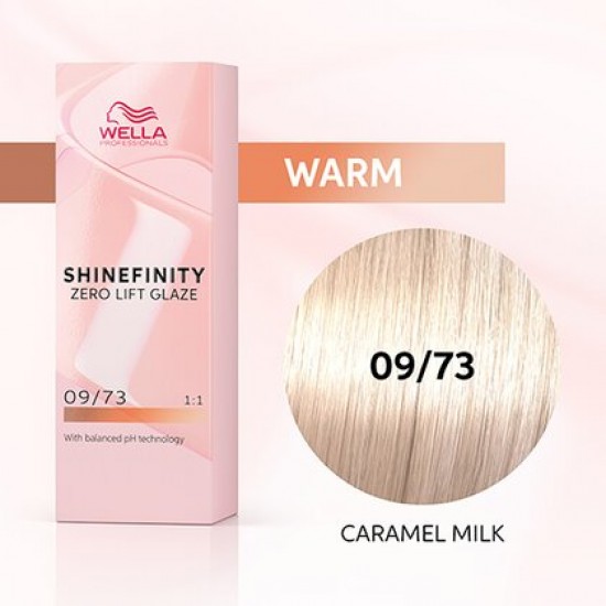 Wella Shinefinity Zero Lift Glaze 09/73 Very Light Blonde Brown Gold (Caramel Milk)